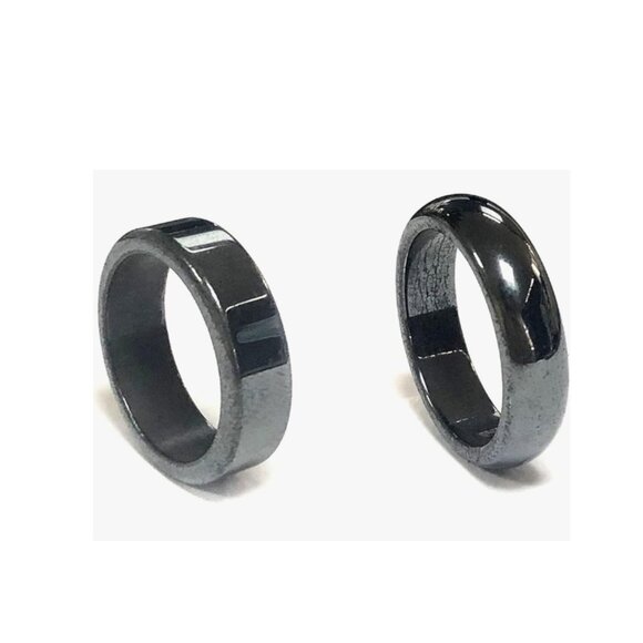 Jewelry - Magnetic Hematite Rings 2 Piece Set Sizes 6.5 & 7 NEW